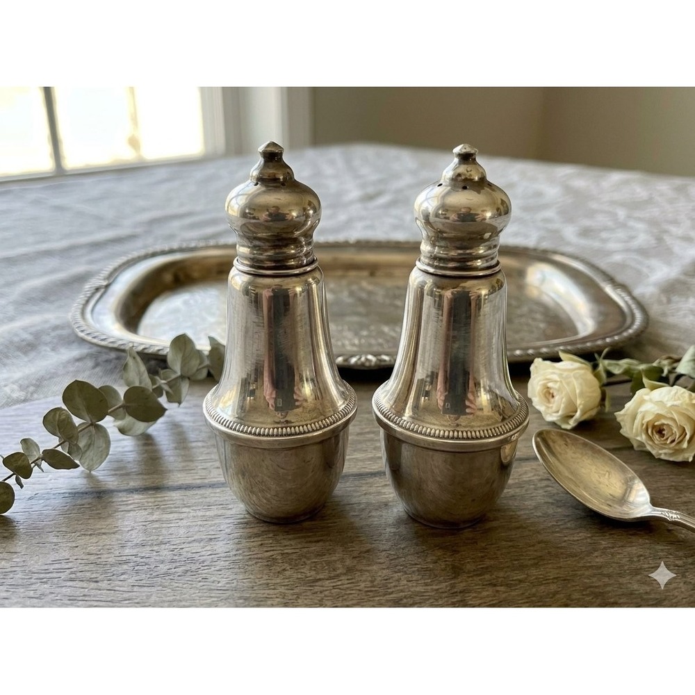 Vintage Duchin Creation Sterling Weighted 4.50" Glass Lined Salt Pepper Shaker